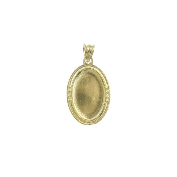 Quinceanera 15 Anos Birthday Pendant Oval Charm 10k Yellow Gold - Picture 3 of 4